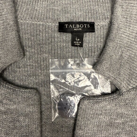 NWT Women's TALBOTS Lamb’s Wool Blazer Cardigan‎ in Charcoal- Size Lp - Picture 7 of 8
